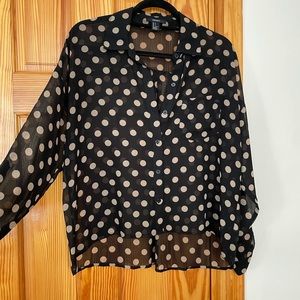 Polka dot shear blouse